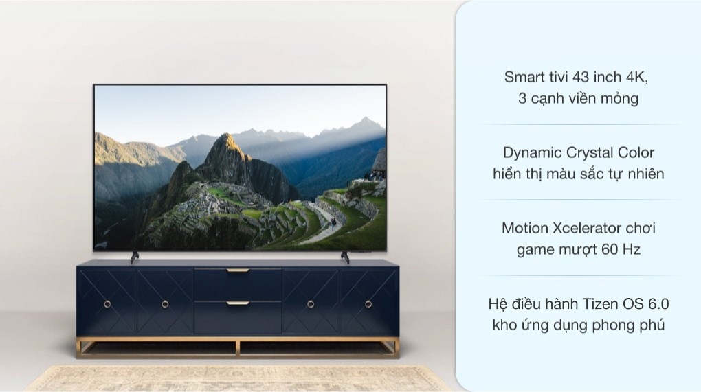 Smart Tivi Samsung 4K Crystal UHD 43 inch UA43AU8100